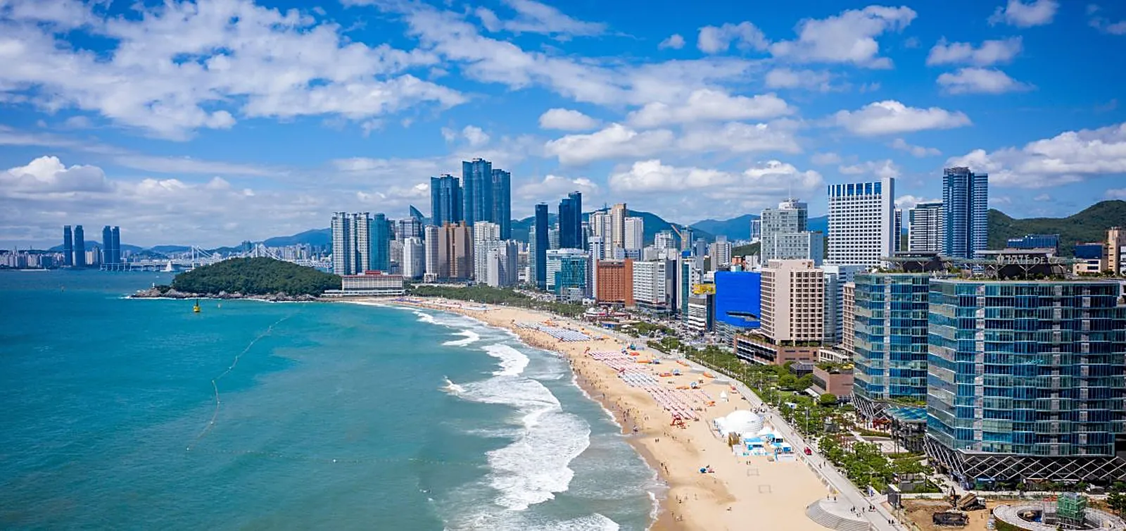 Busan skyline and beach