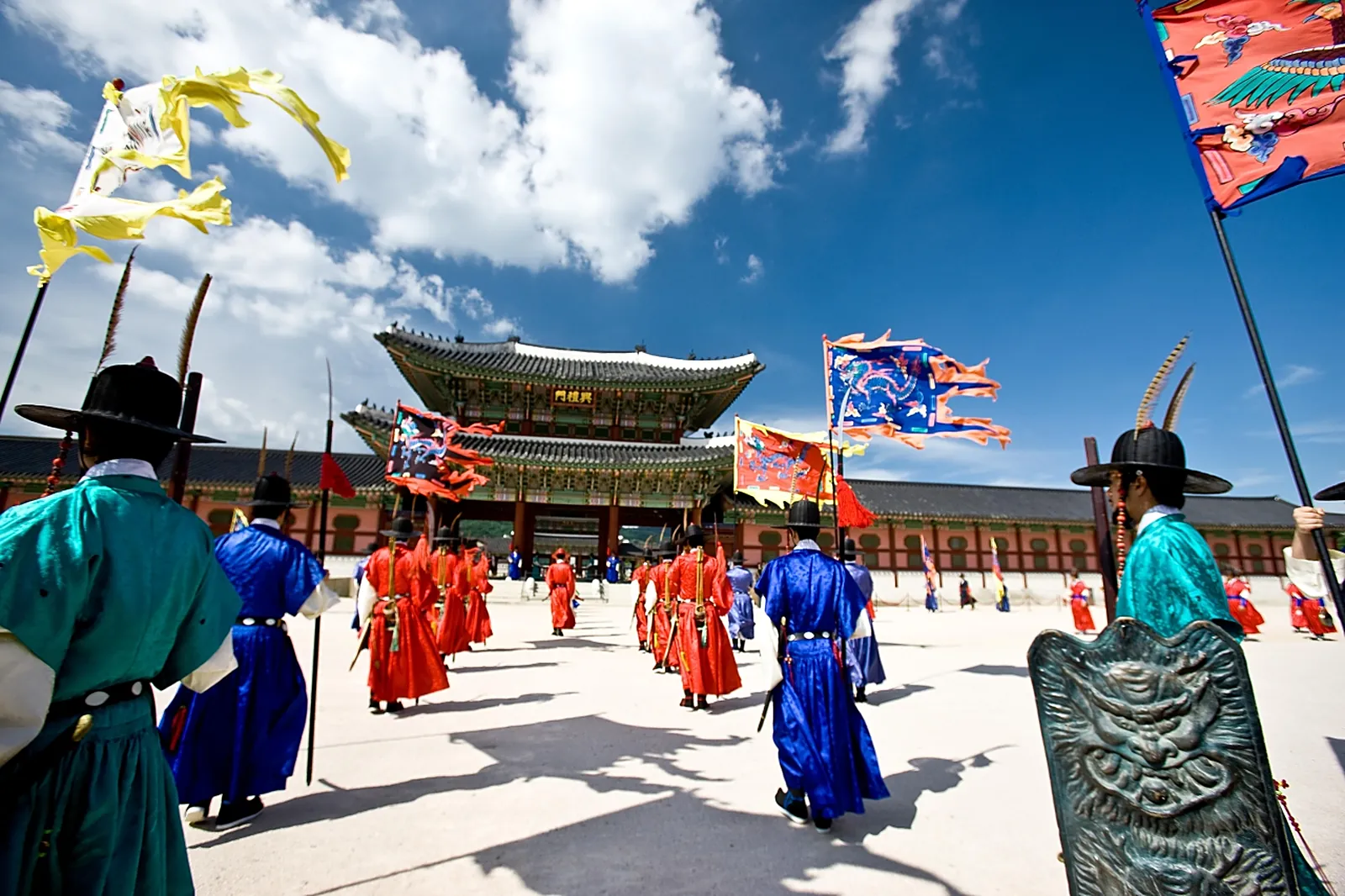 Drums and flags