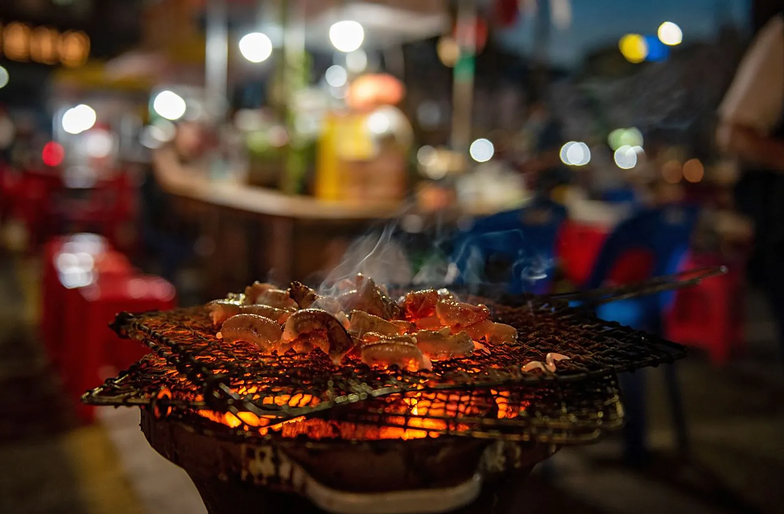 Stall at dusk